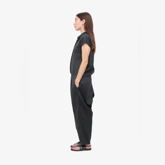 BLACK CRANE Dark Grey Cotton Relaxed Jumpsuit L - Picture 2 of 9